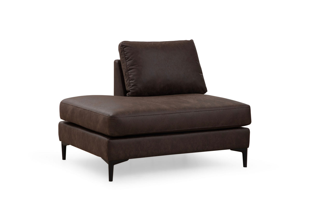 Banken - U - bank Hoekbank Bruin Stof 314x200 cm - Links - Porto - Dimehouse
