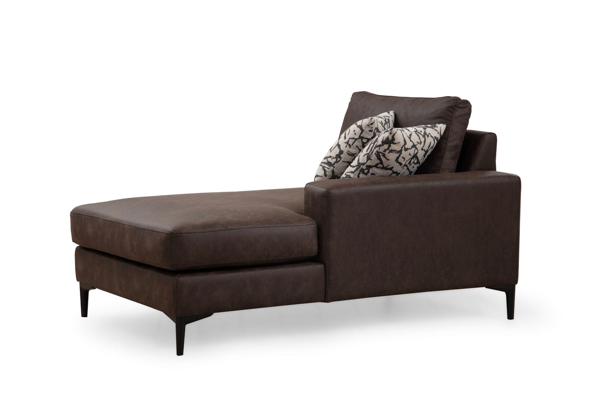 Banken - U - bank Hoekbank Bruin Stof 314x200 cm - Links - Porto - Dimehouse