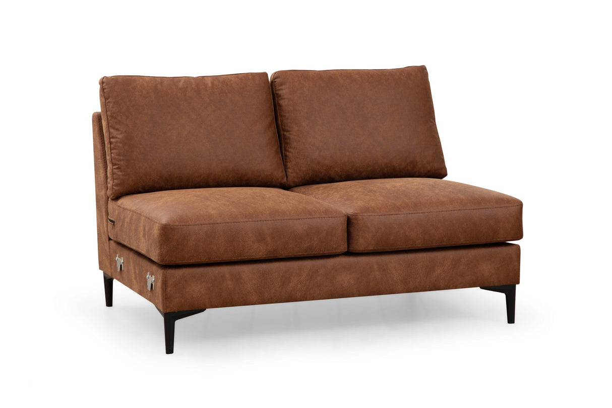 U-bank Hoekbank Cognac Stof 314x200 cm - Links - Porto