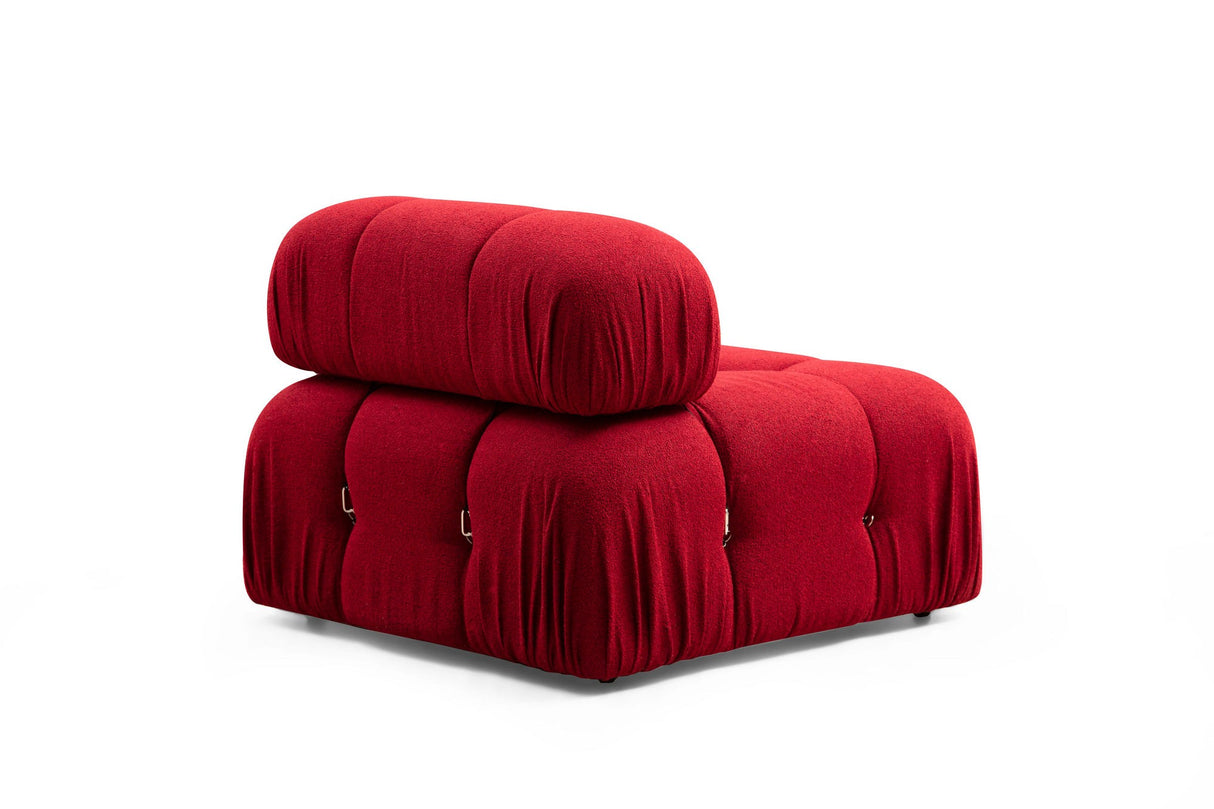 Modulaire XXL hoekbank Bubble met hocker - velvet rood