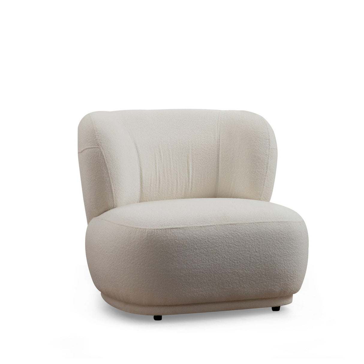 Japandi fauteuil wit bouclé Livorno