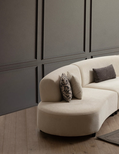 Hoekbank Beige gemêleerde stof organisch Pars - XXXL 300 cm