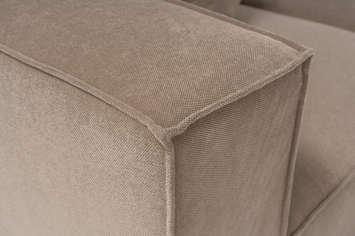 Banken - Modulaire XXL hoekbank cappucino linnen 430 cm Sora - Dimehouse