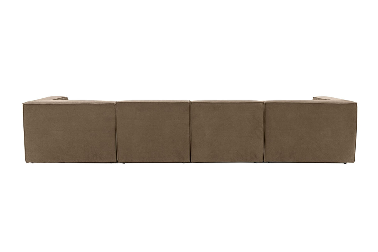 Banken - Modulaire XXL hoekbank taupe linnen 430 cm breed Sora - Dimehouse