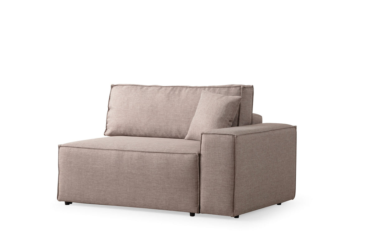 Slaapbank Taupe stof - met opbergruimte - Links - 260 x 170 cm - Pirlo