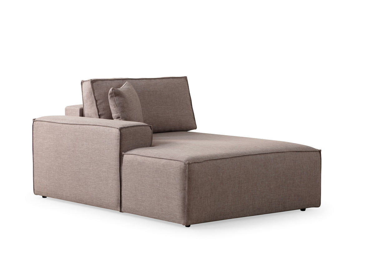 Slaapbank Taupe stof - met opbergruimte - Links - 260 x 170 cm - Pirlo