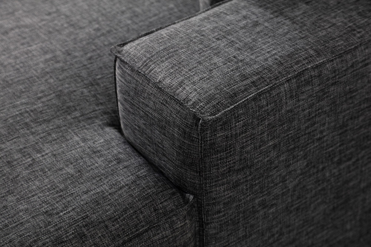 Slaapbank Antraciet stof - met opbergruimte - Rechts - 260 x 170 cm - Pirlo