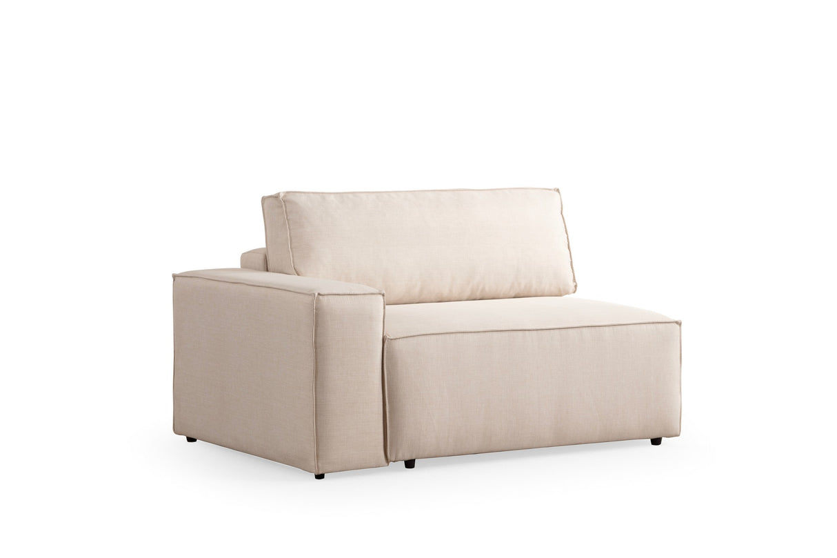 Slaapbank Beige stof - met opbergruimte - Rechts - 260 x 170 cm - Pirlo