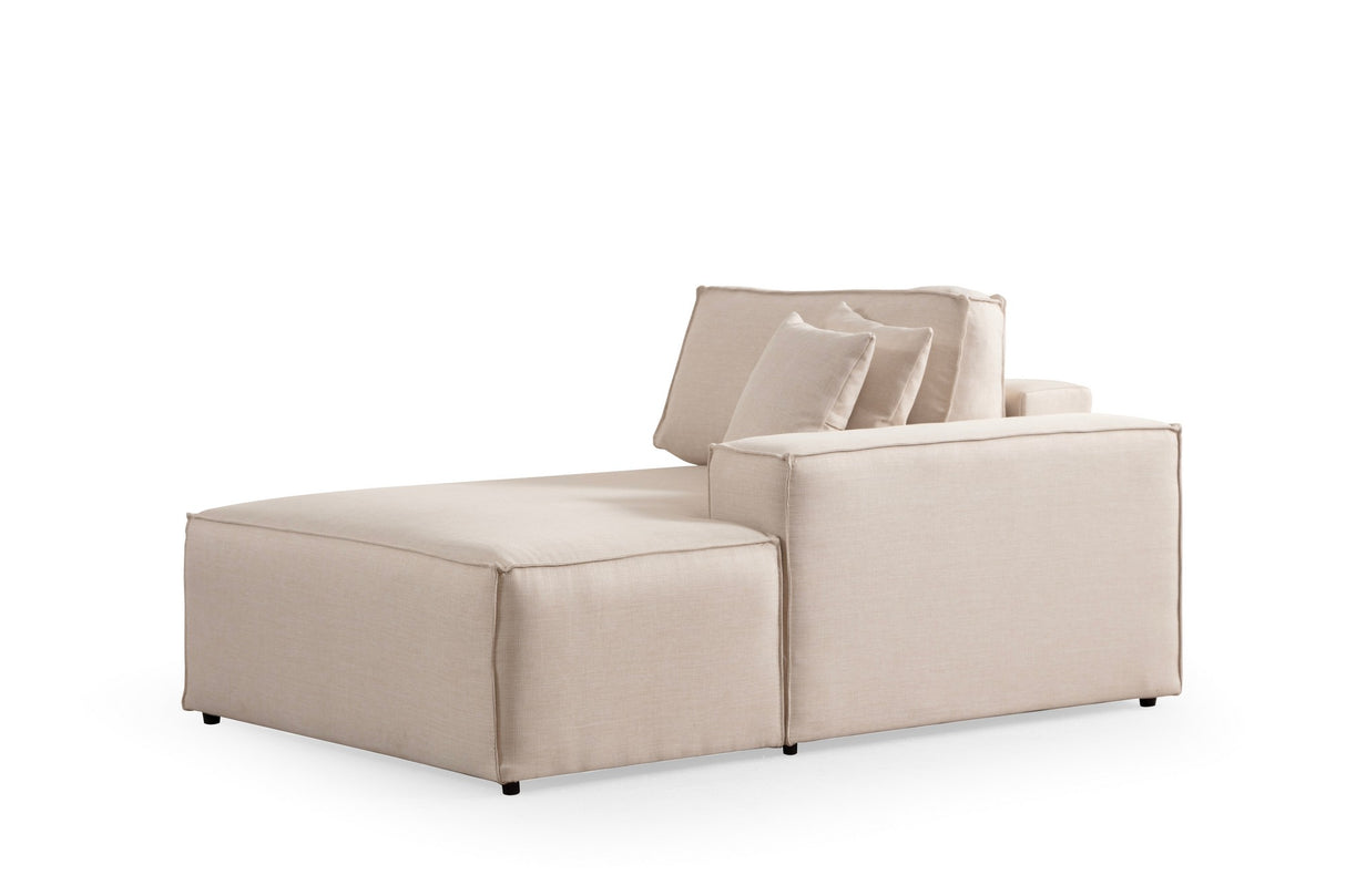Slaapbank Beige stof - met opbergruimte - Rechts - 260 x 170 cm - Pirlo
