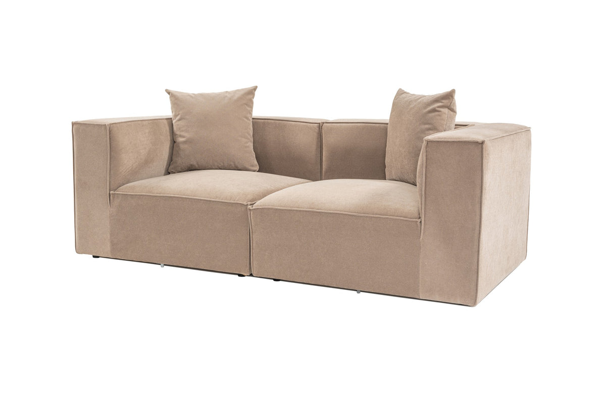 Banken - Modulaire XXL 2 - zits bank Sora 190 cm breed in Cappucino linnen - Dimehouse