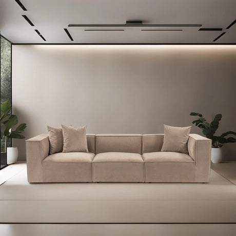 Modulaire XXL 3-zits bank Sora 325 cm breed in Cappucino linnen