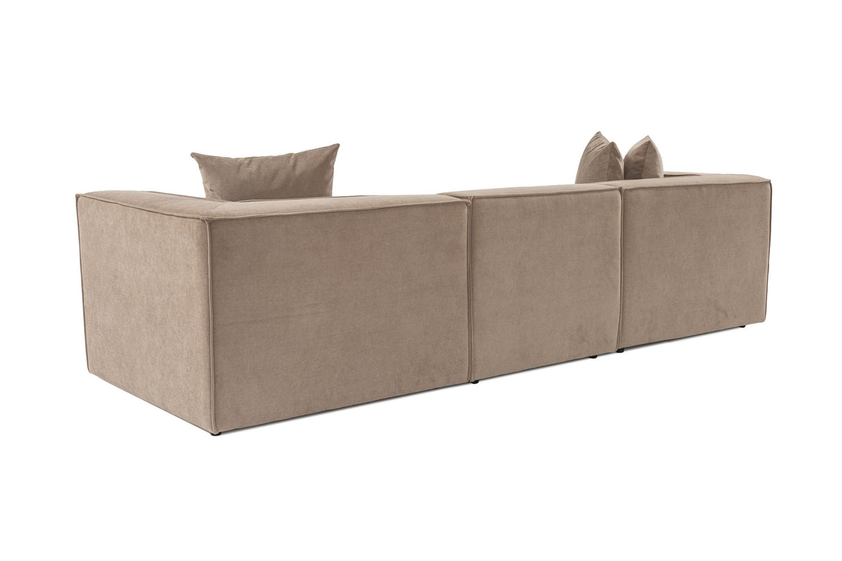Modulaire XXL 3-zits bank Sora 325 cm breed in Cappucino linnen
