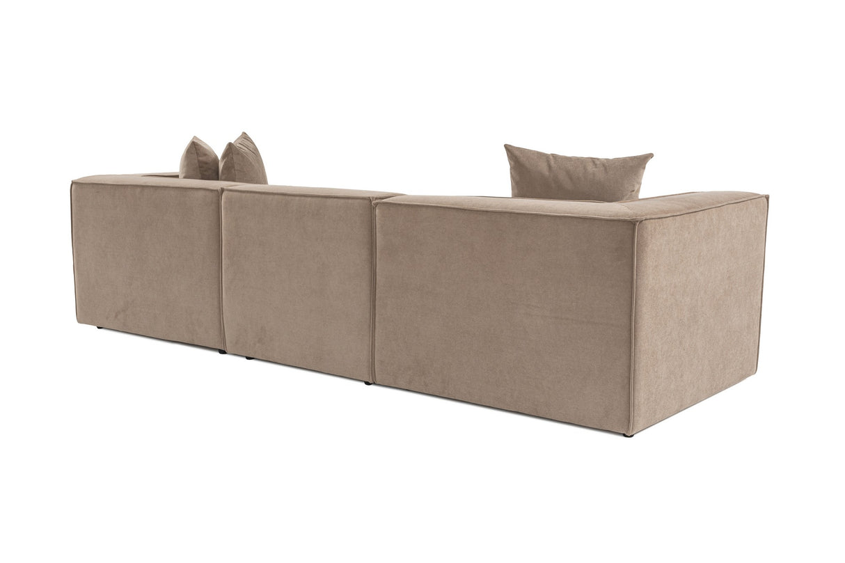 Banken - Modulaire XXL 3 - zits bank Sora 325 cm breed in Cappucino linnen - Dimehouse