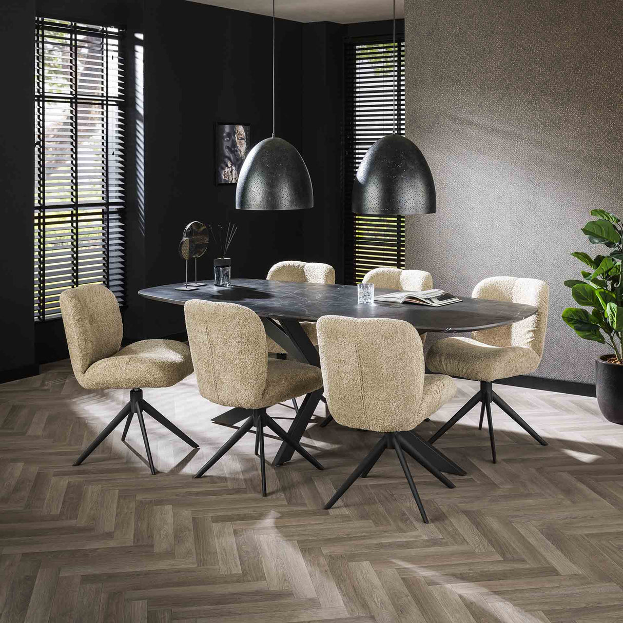 Eettafel Mysha Deens Ovaal Melamine 215x105 cm