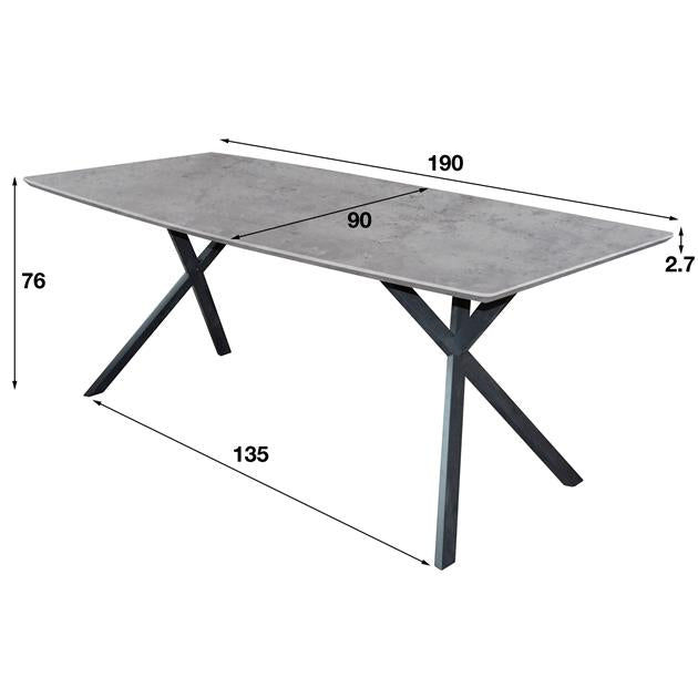 Ovale Eettafel Hanna Betonlook 190x90 cm