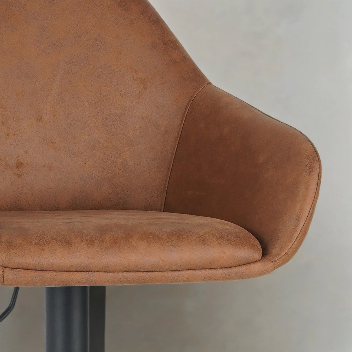 Venom Barkruk Cognac Eco-leer - Verstelbare Draaibare Barstoel met Armleuning