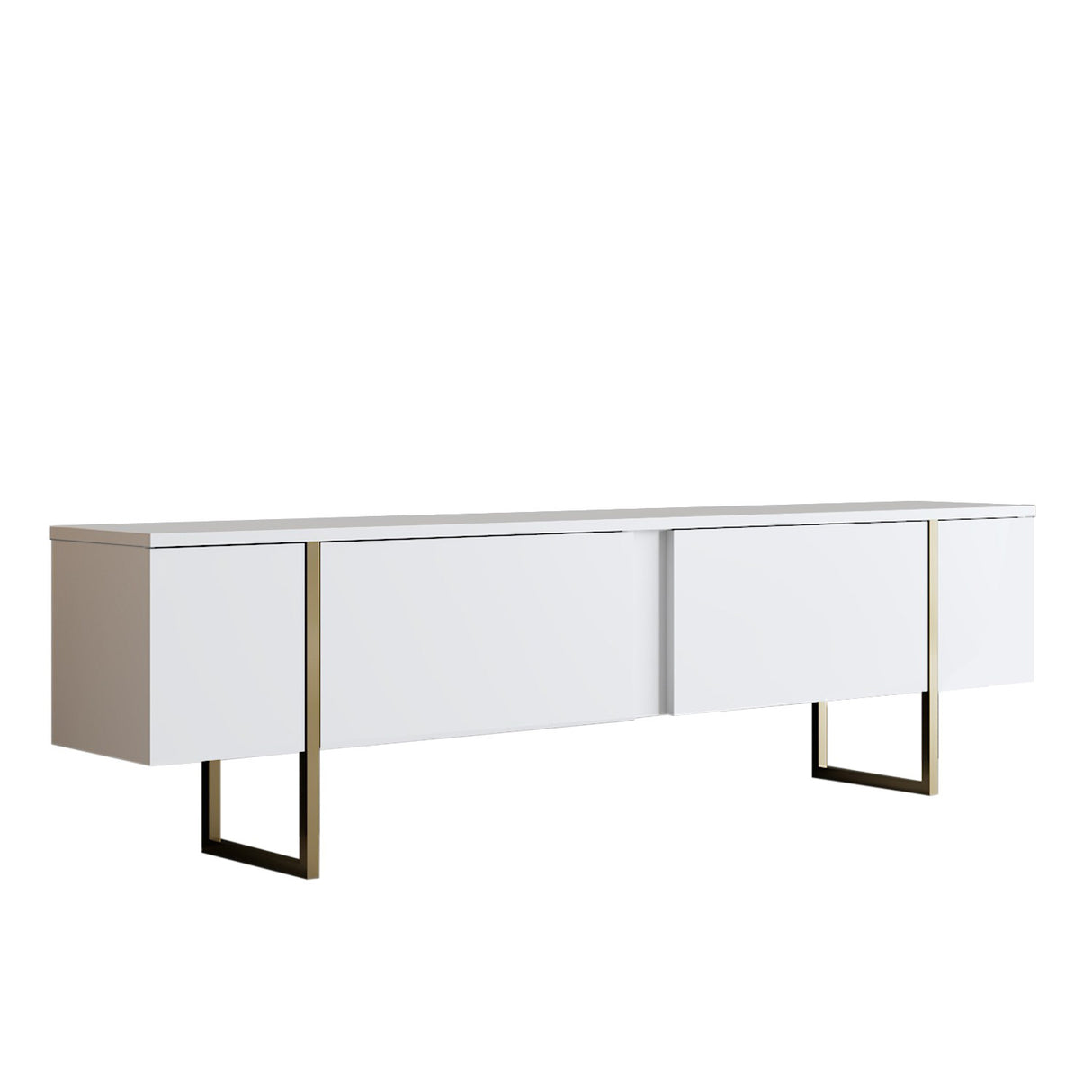 TV Meubels - TV Meubel Luxe Wit Goud Melamine 180x50x30 cm - Dimehouse