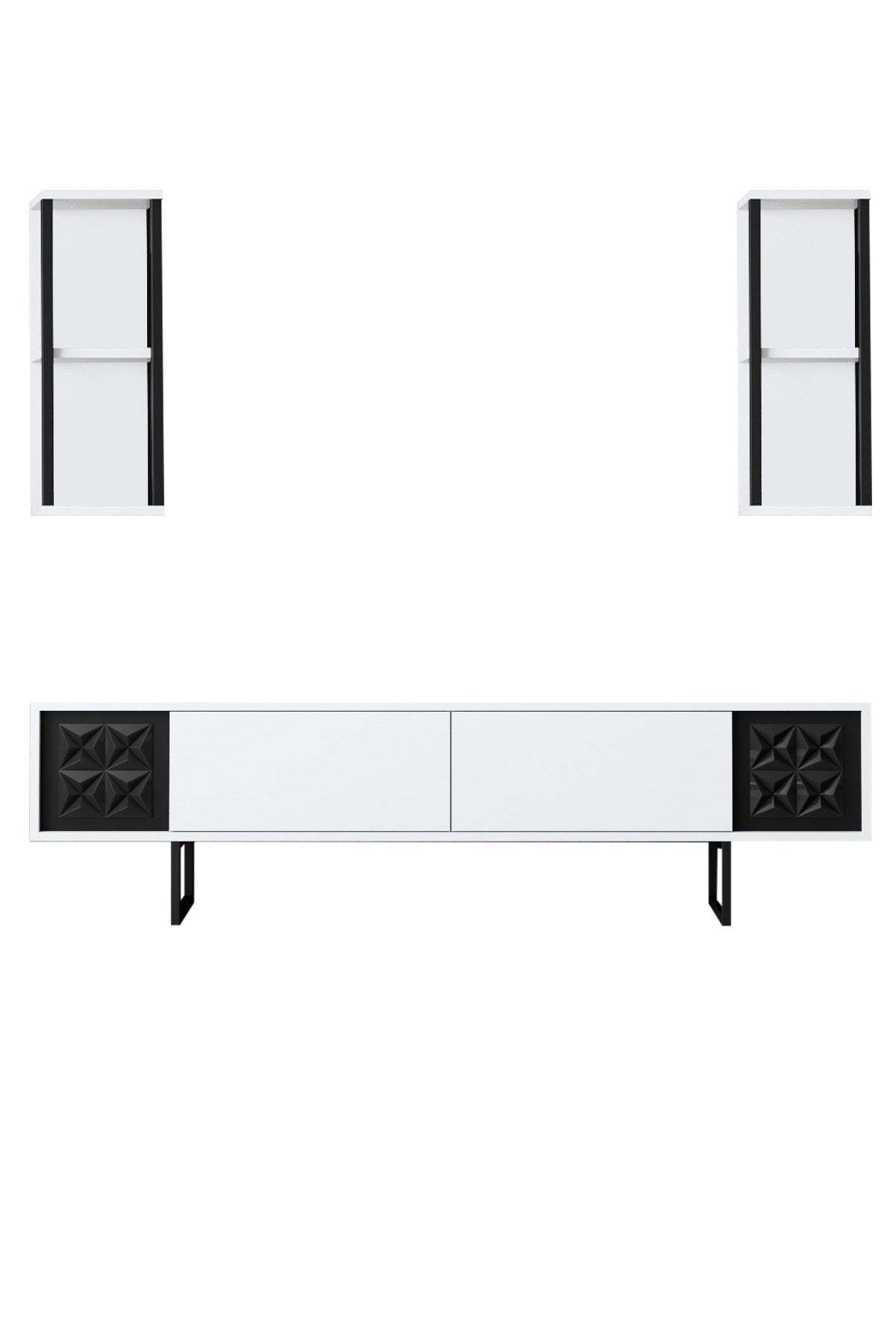 Meubelset Wit-Zwart - Black Line - Salontafel + TV Meubel