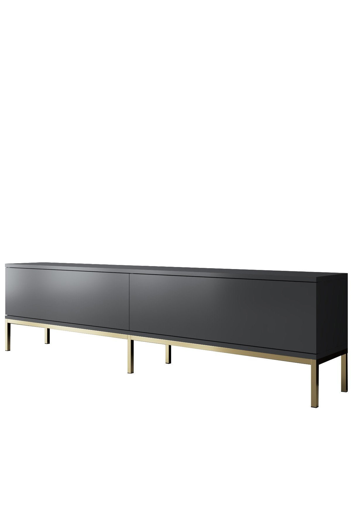 TV Meubels - TV Meubel Lord Antraciet Goud Melamine 180x47x30 cm - Dimehouse