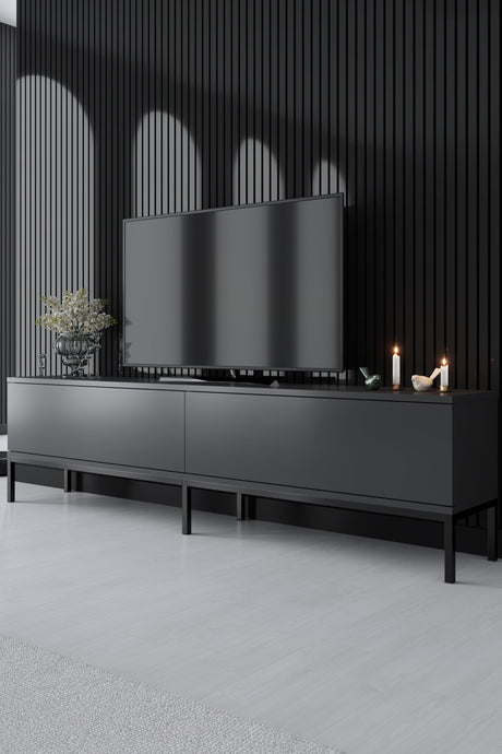 Meubelset Antraciet Lord - Salontafel + TV Meubel + Dressoir - Zwart Frame