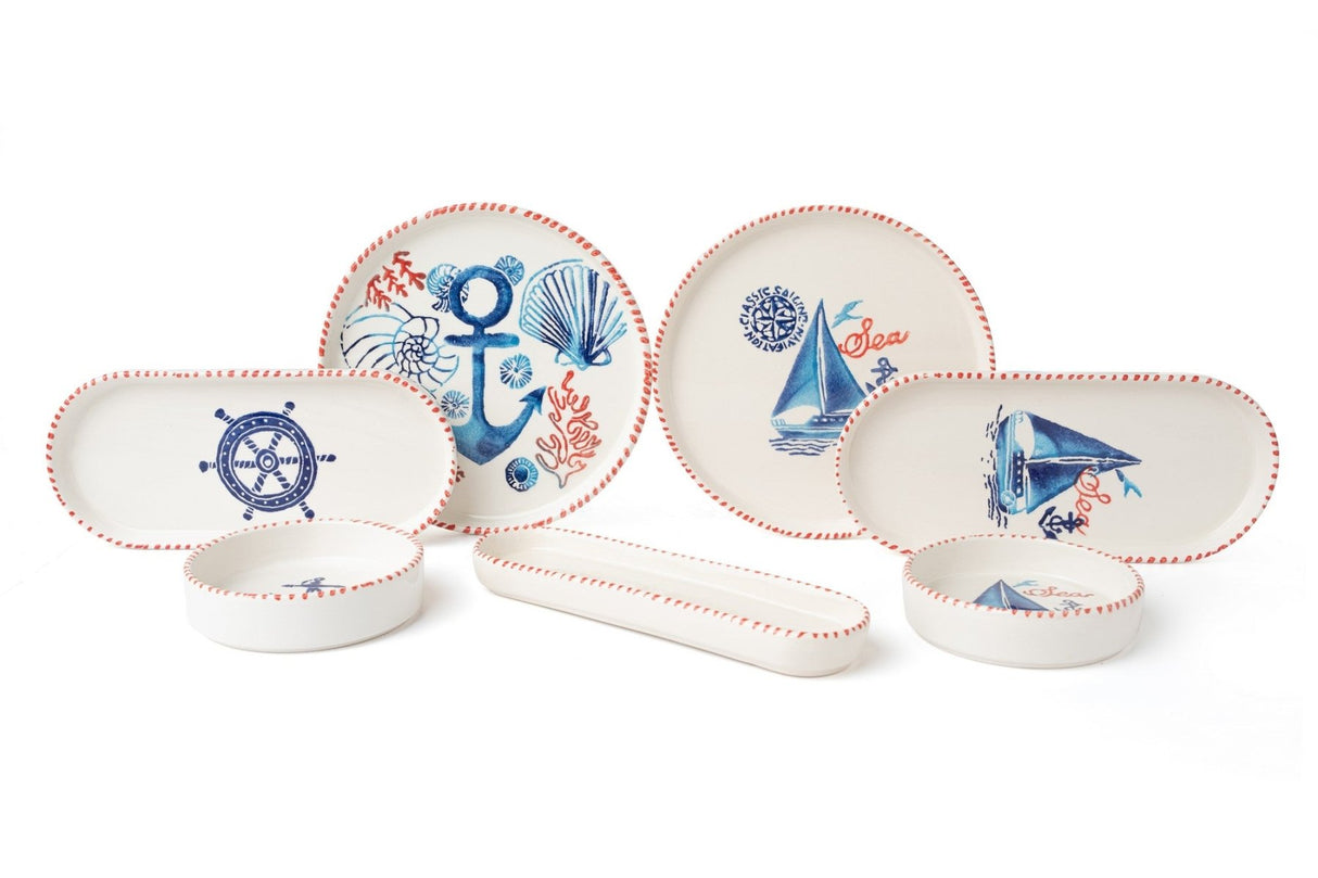 KAHSER14-MARINE White Blue Red 100% CERAMIC 6 cm breed