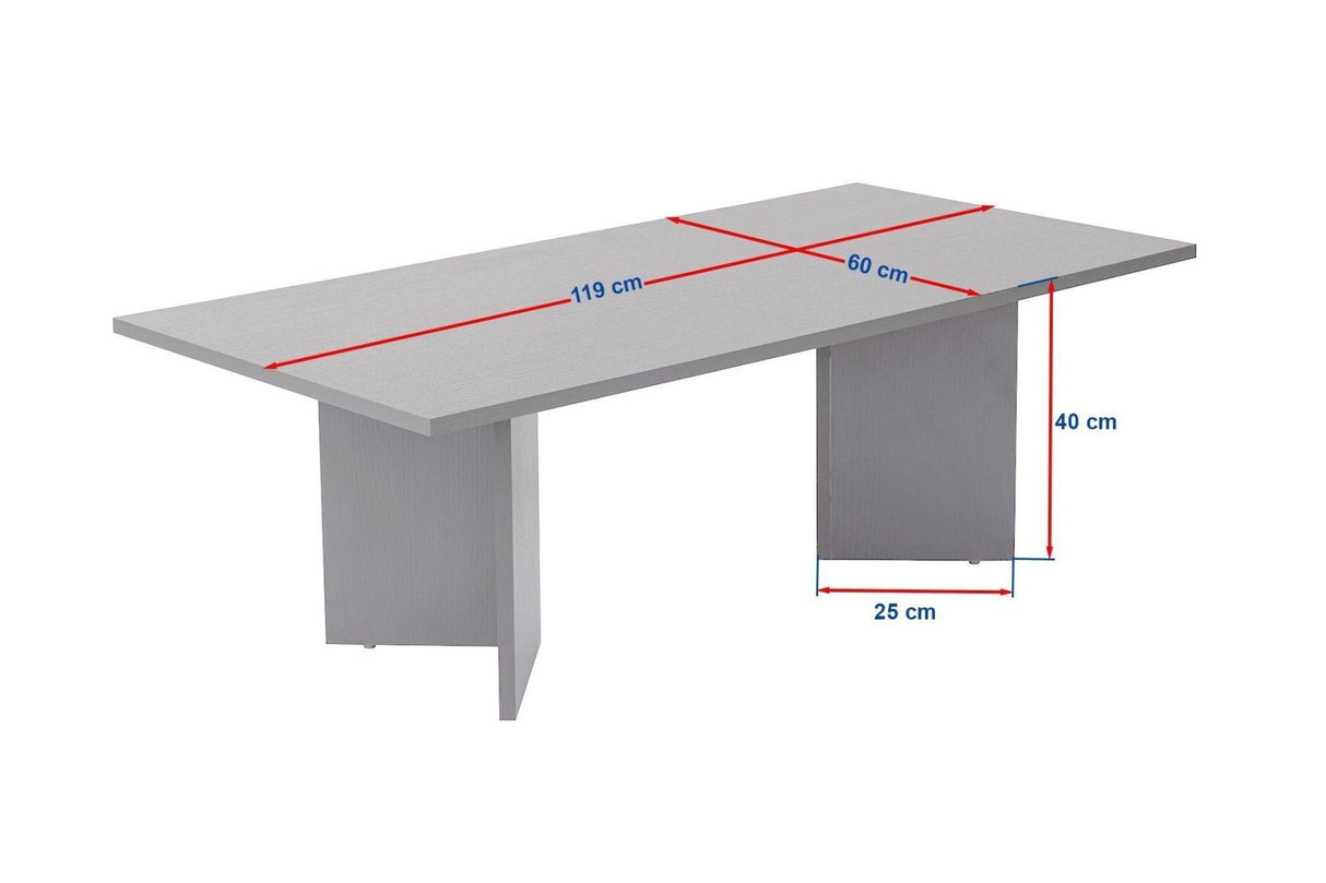 Rechthoekige salontafel eiken melamine Sabin 119x60 cm