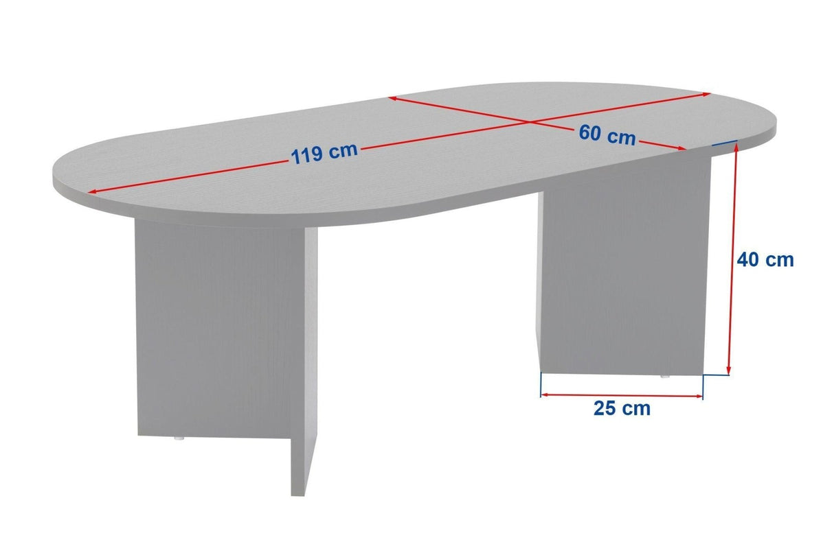 Salontafel zwart melamine boogvorm Sable 119x60 cm
