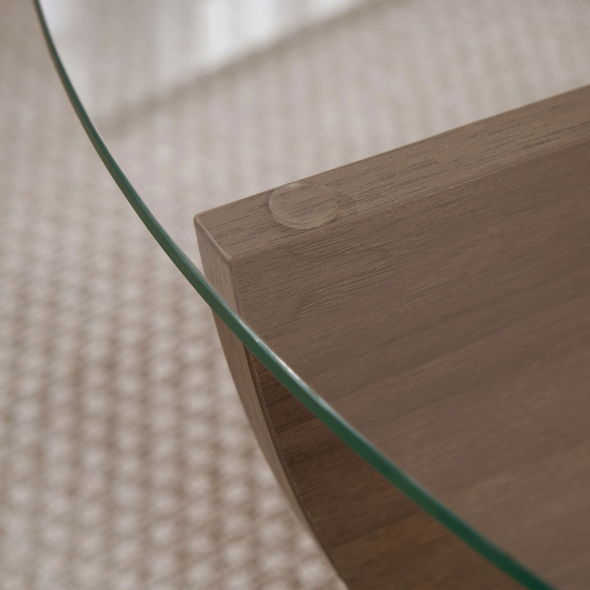 Liya salontafel walnoot ovaal 90 cm Gehard glas