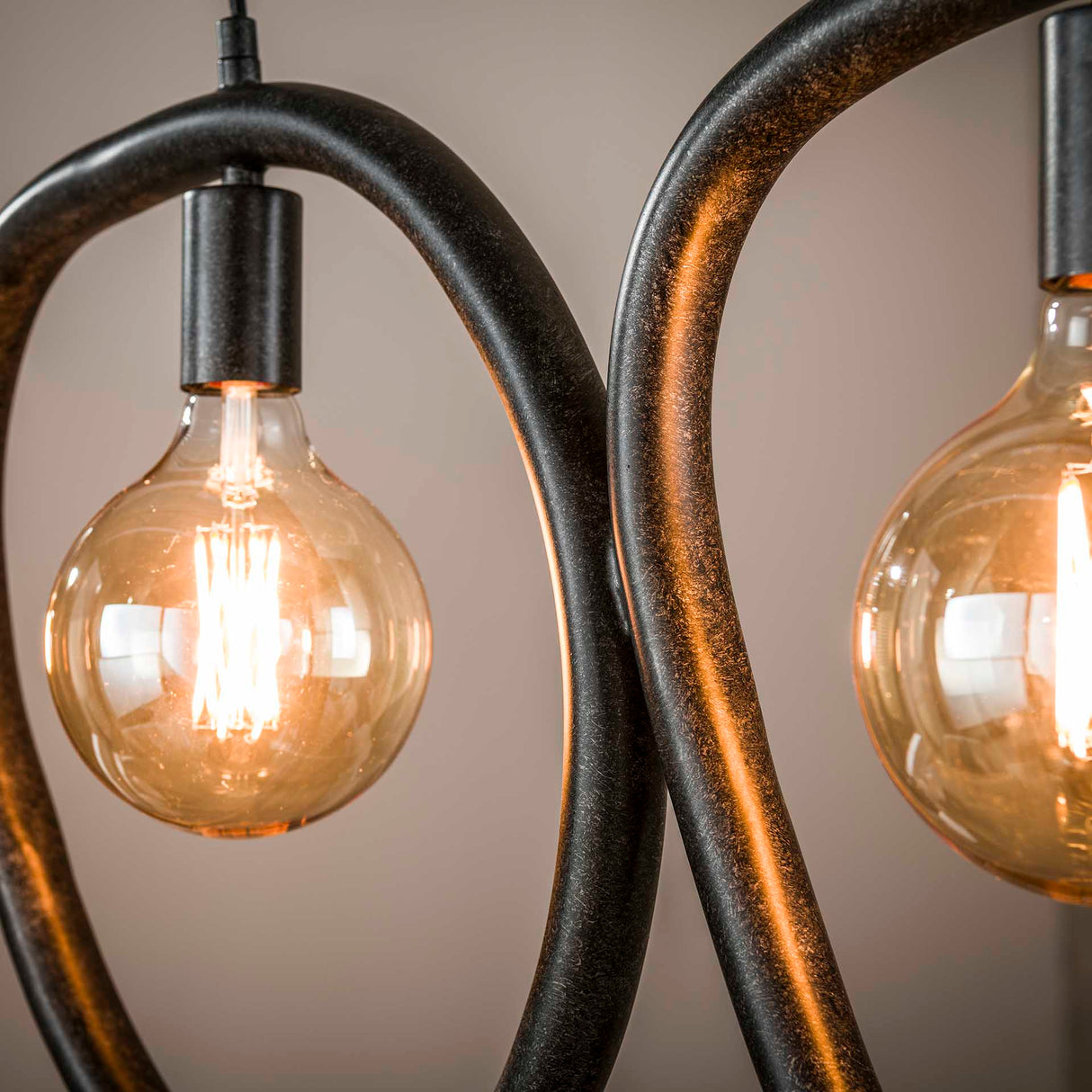 Hanglamp Nova 4-lichts Zwart Metaal 140 cm