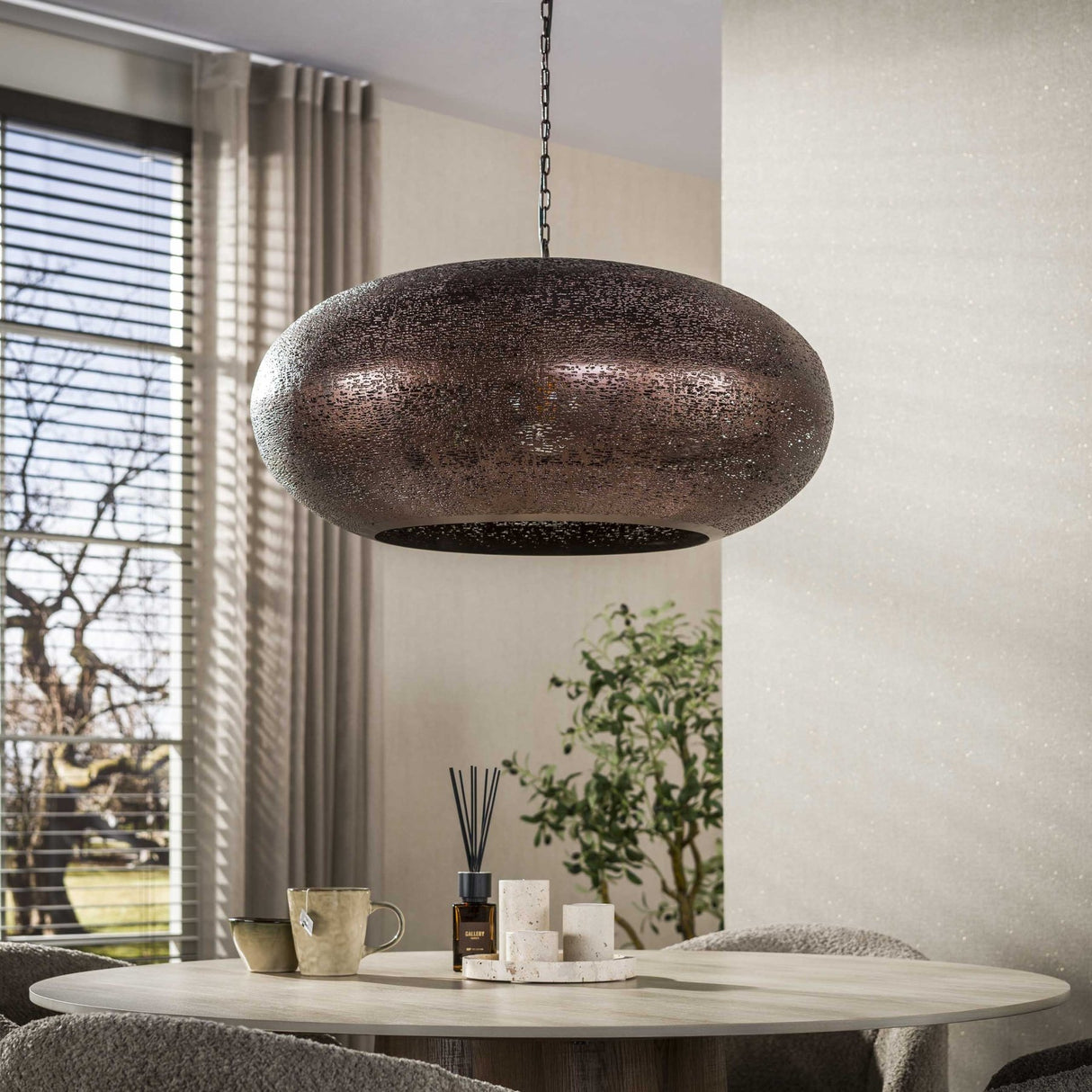 Hanglamp - Hanglamp 1 - lichts antiek koper Chase Ø68 cm - Dimehouse