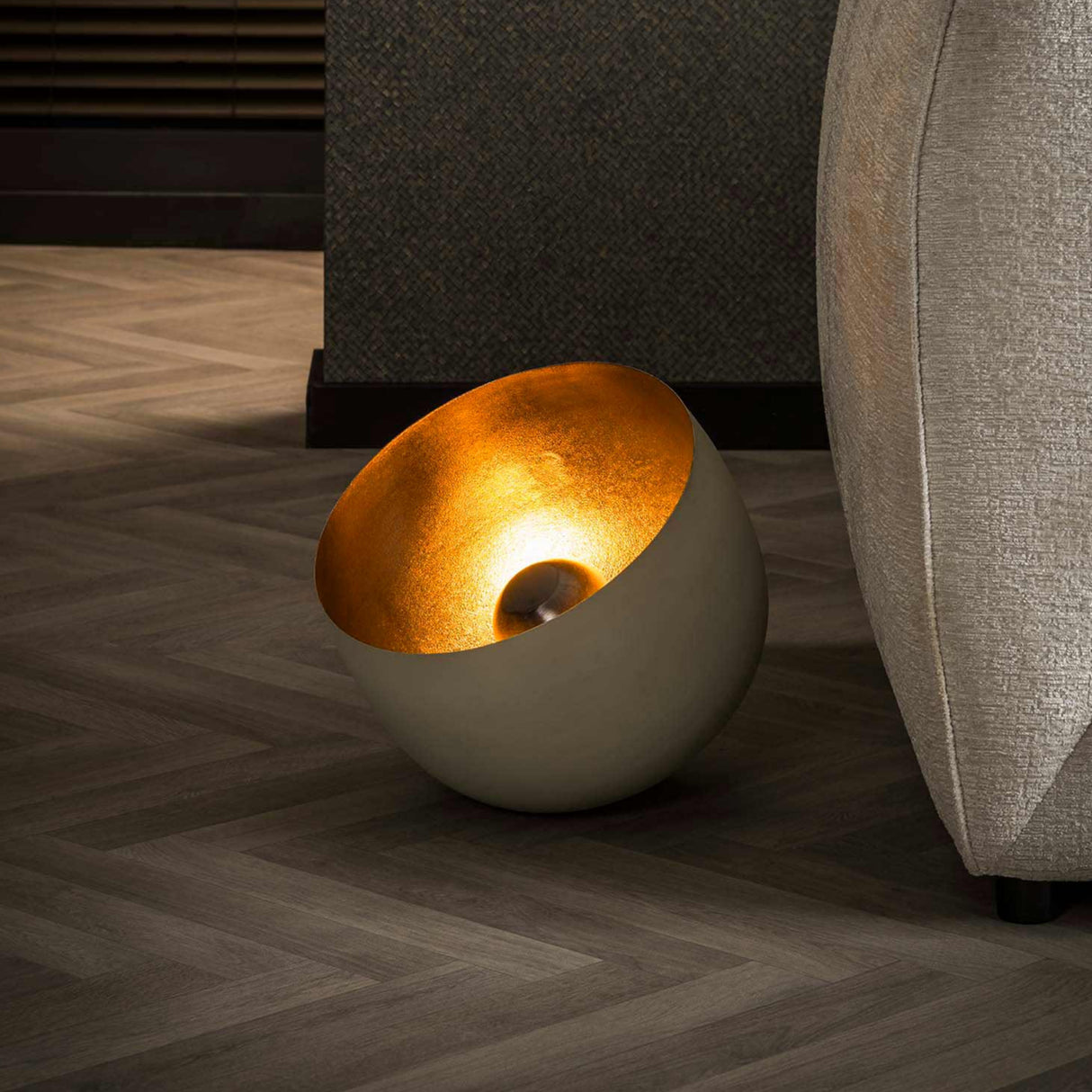 Industriële Tafellamp Basel Naturel Grijs Ø36