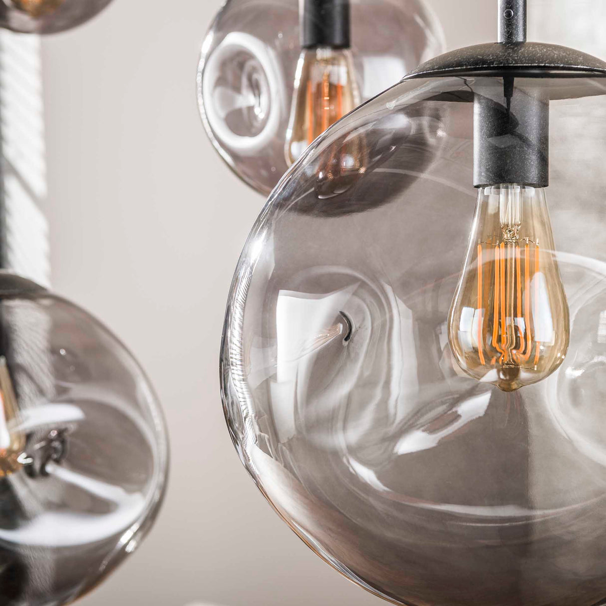 Industriële Hanglamp Nova Zwart 6-lichts Balk 135 cm