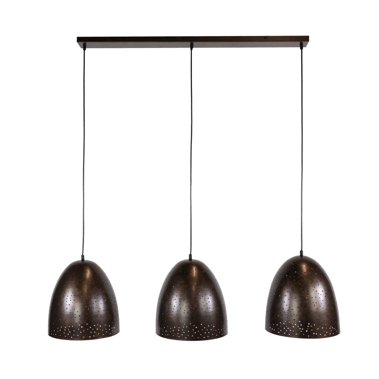 Industriële Hanglamp Kylian 3-lichts Metaal Bruin