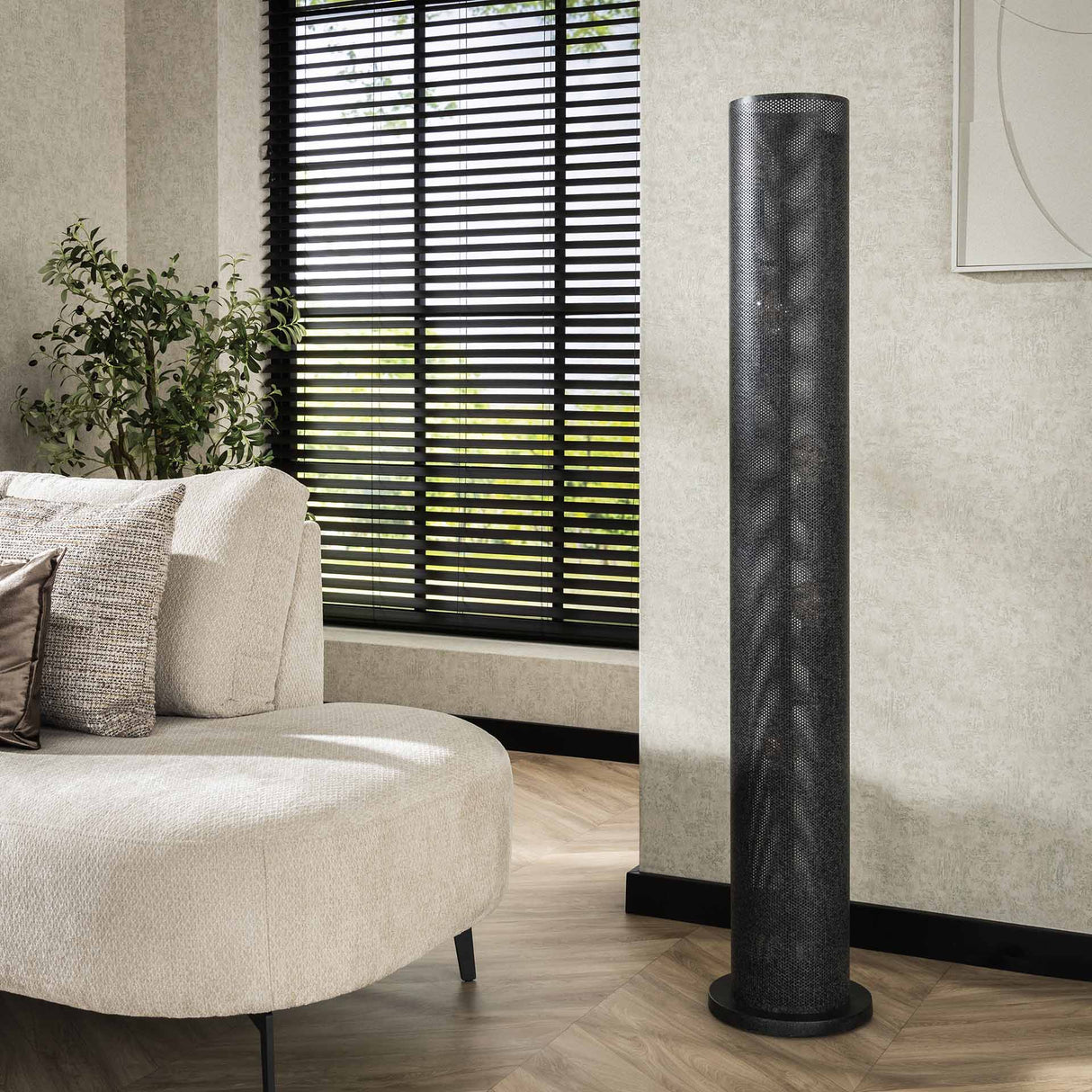 Vloerlamp Knox 5-lichts mesh zwart