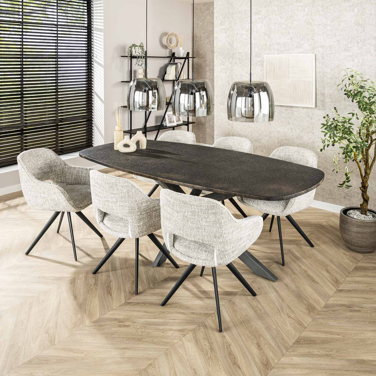 Hanglamp Dain 3-lichts chroomkleurig glas