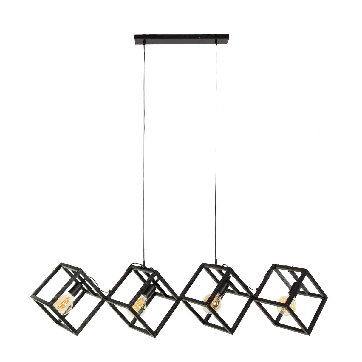 Hanglamp Drew 4-lichts kubus zwart