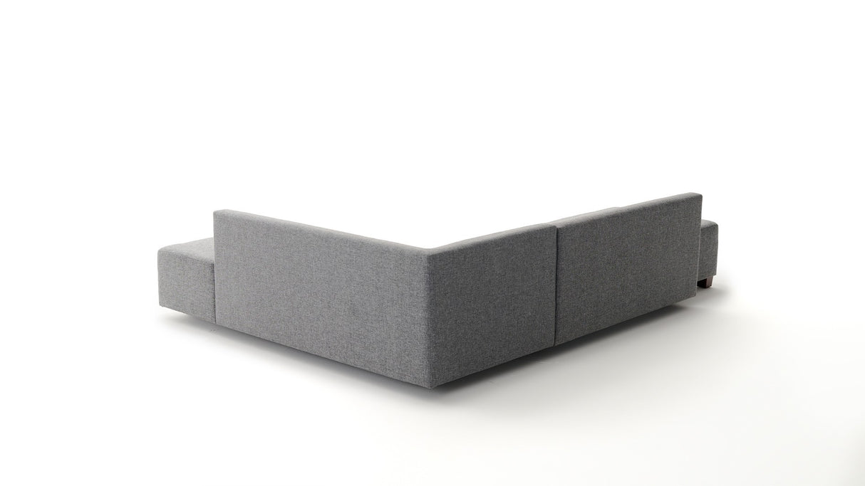 Slaapbank grijs stof - XL 280x206 cm - met wielen - Rechts - Manama