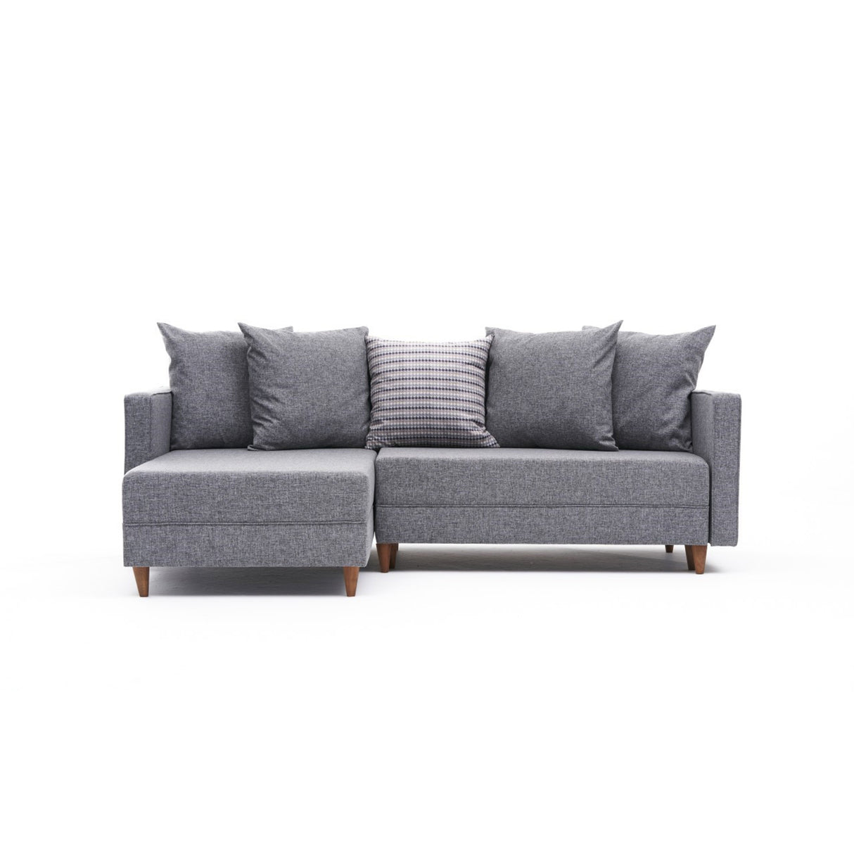 Banken - Slaapbank grijs stof - hoekbank - compact 215 x 150 cm - Links - Aydam - Dimehouse