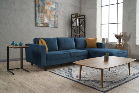 Hoekbank Rechts Kale Velvet Marine blauw