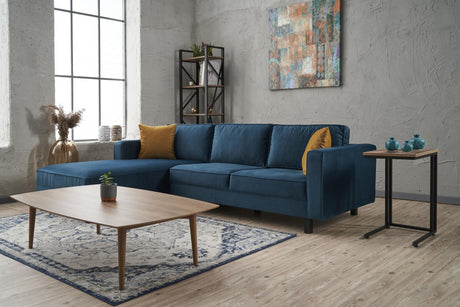Hoekbank Links Kale Velvet Marine blauw