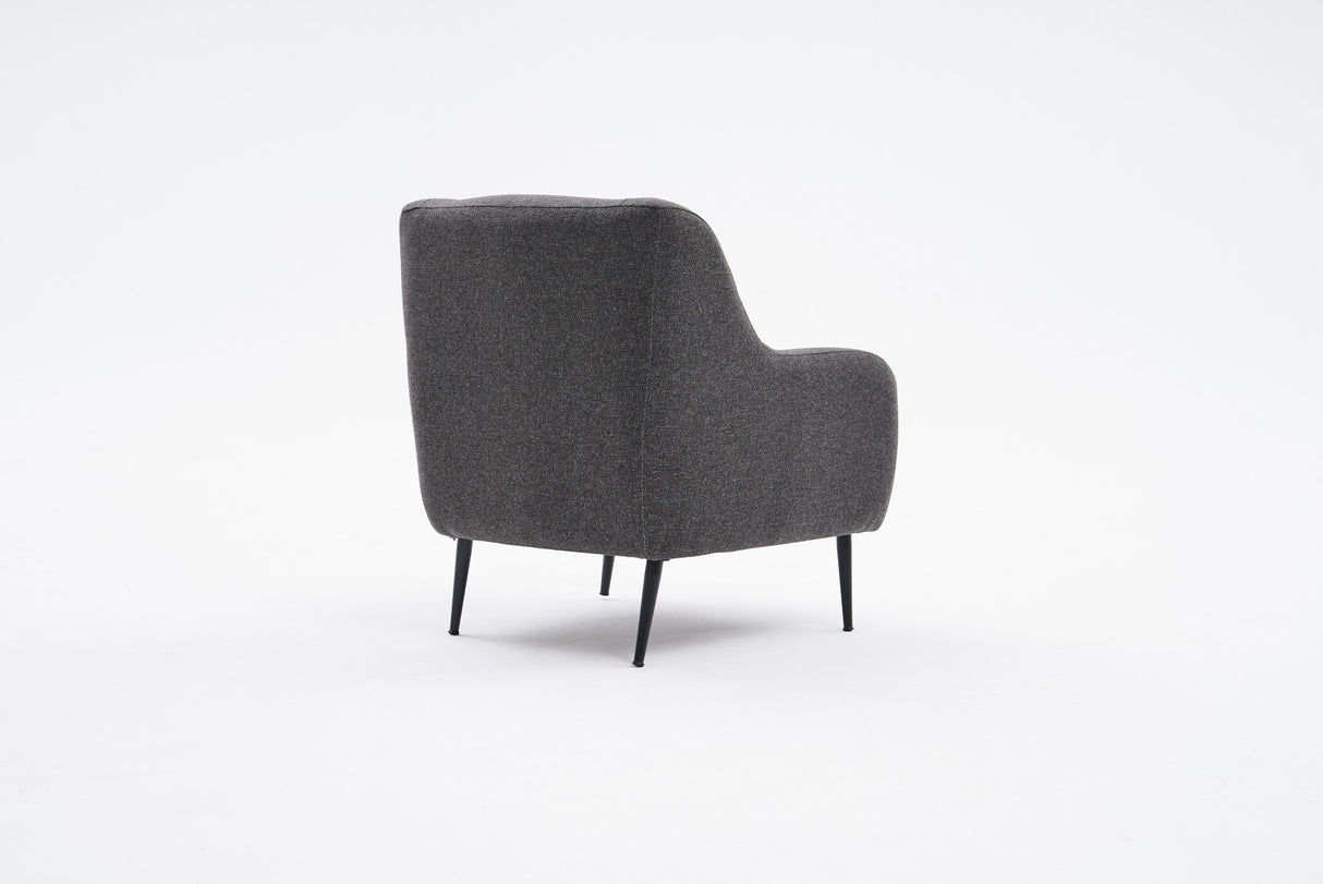 Moderne fauteuil Antraciet linnen stof met hoge poot Revos
