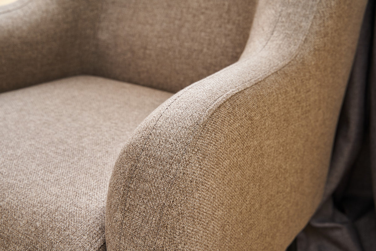 Moderne fauteuil Taupe linnen stof met hoge poot Revos