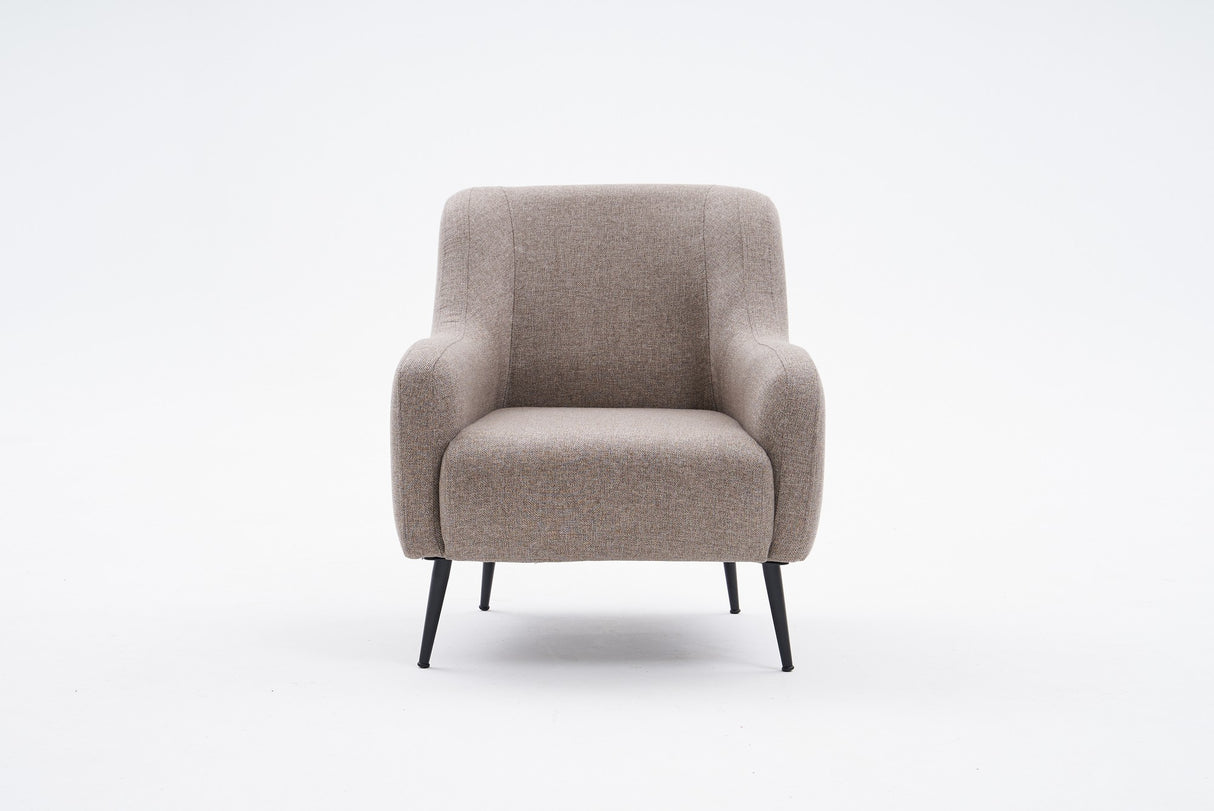 Moderne fauteuil Taupe linnen stof met hoge poot Revos