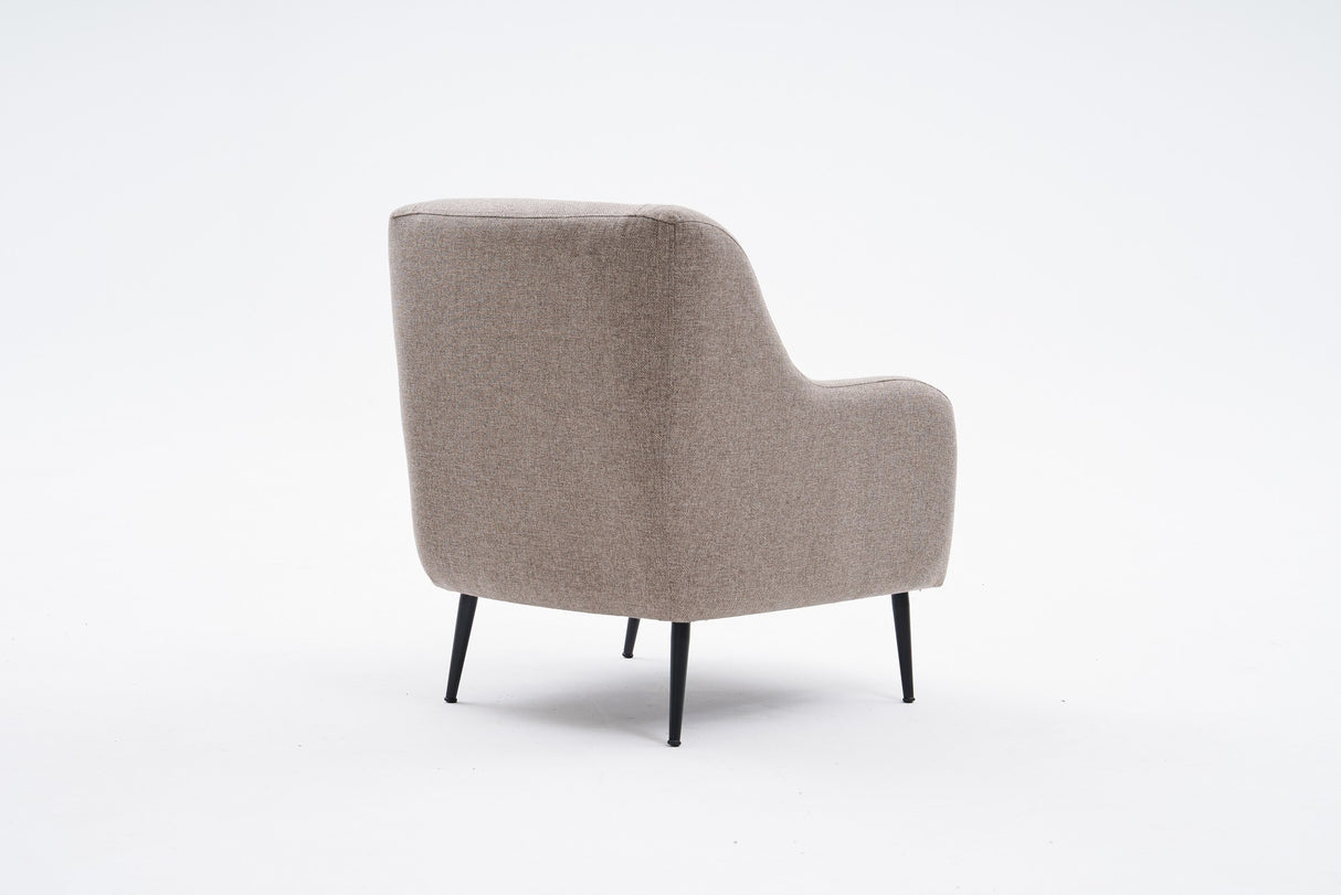 Moderne fauteuil Taupe linnen stof met hoge poot Revos