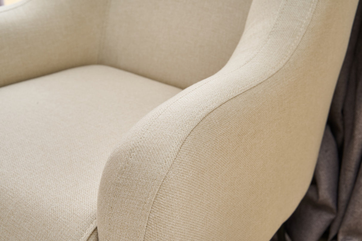 Moderne fauteuil Beige linnen stof met hoge poot Revos