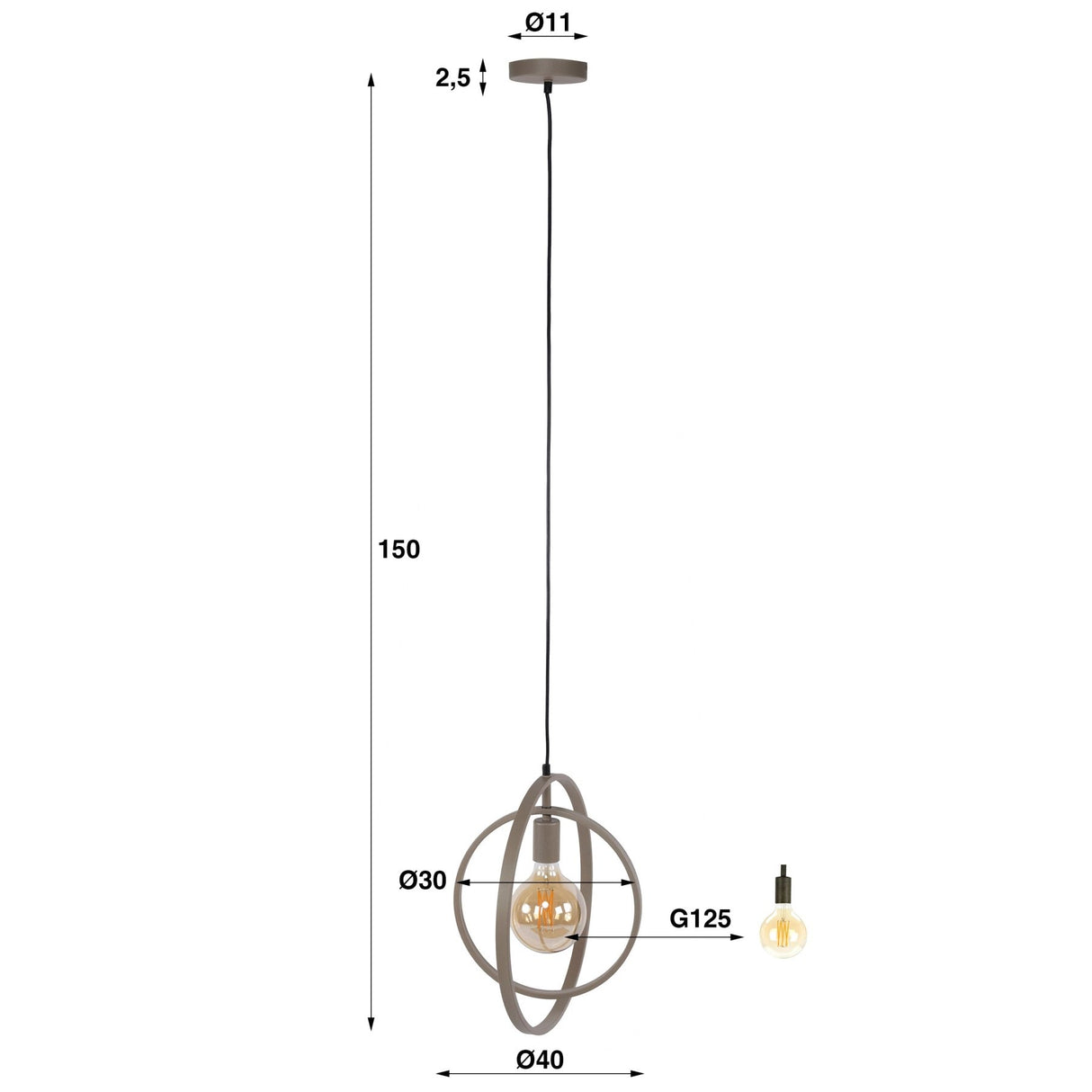 Moderne Hanglamp Beige Otan 1-lichts
