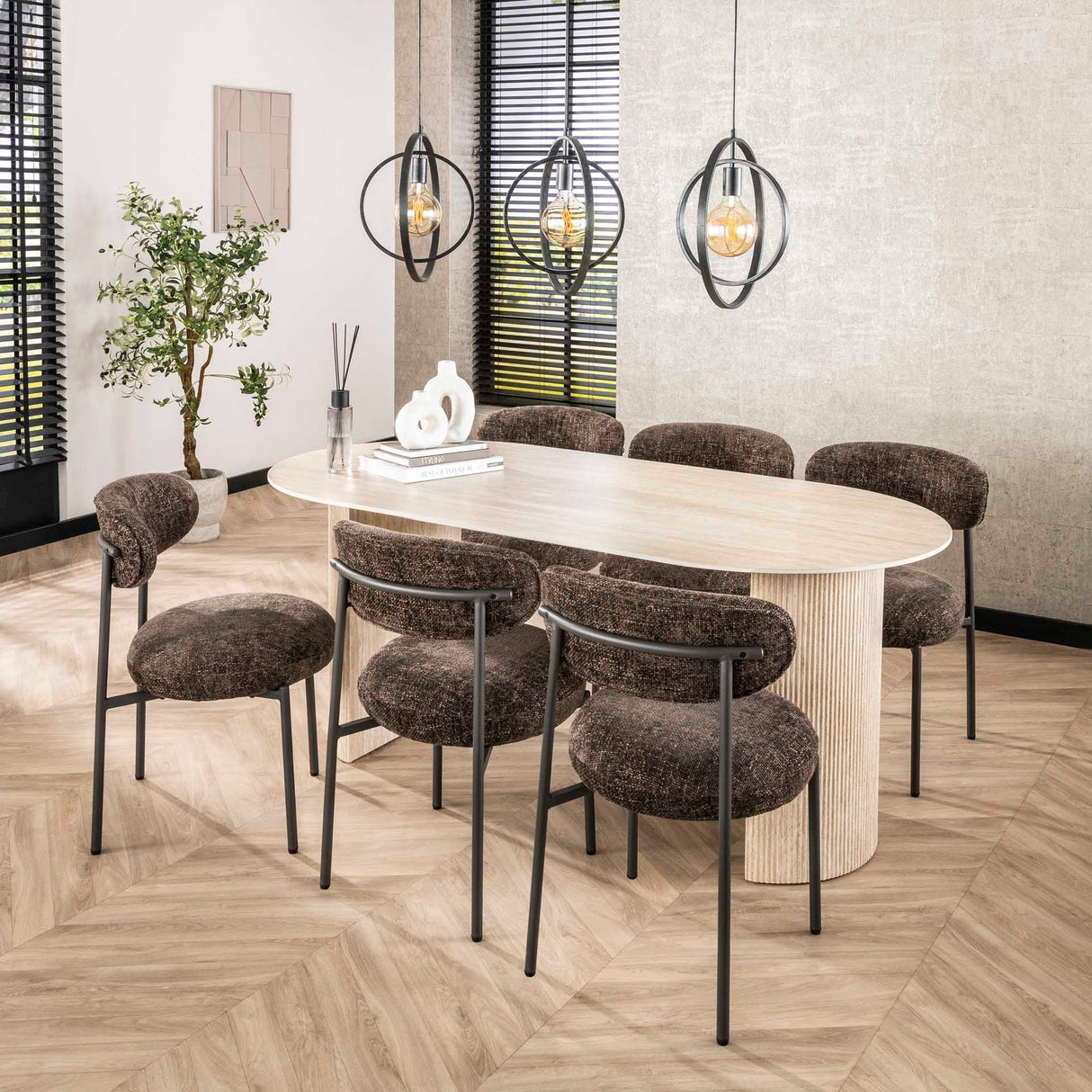 Hanglamp Industrieel Otan 3-lichts Rond Metaal