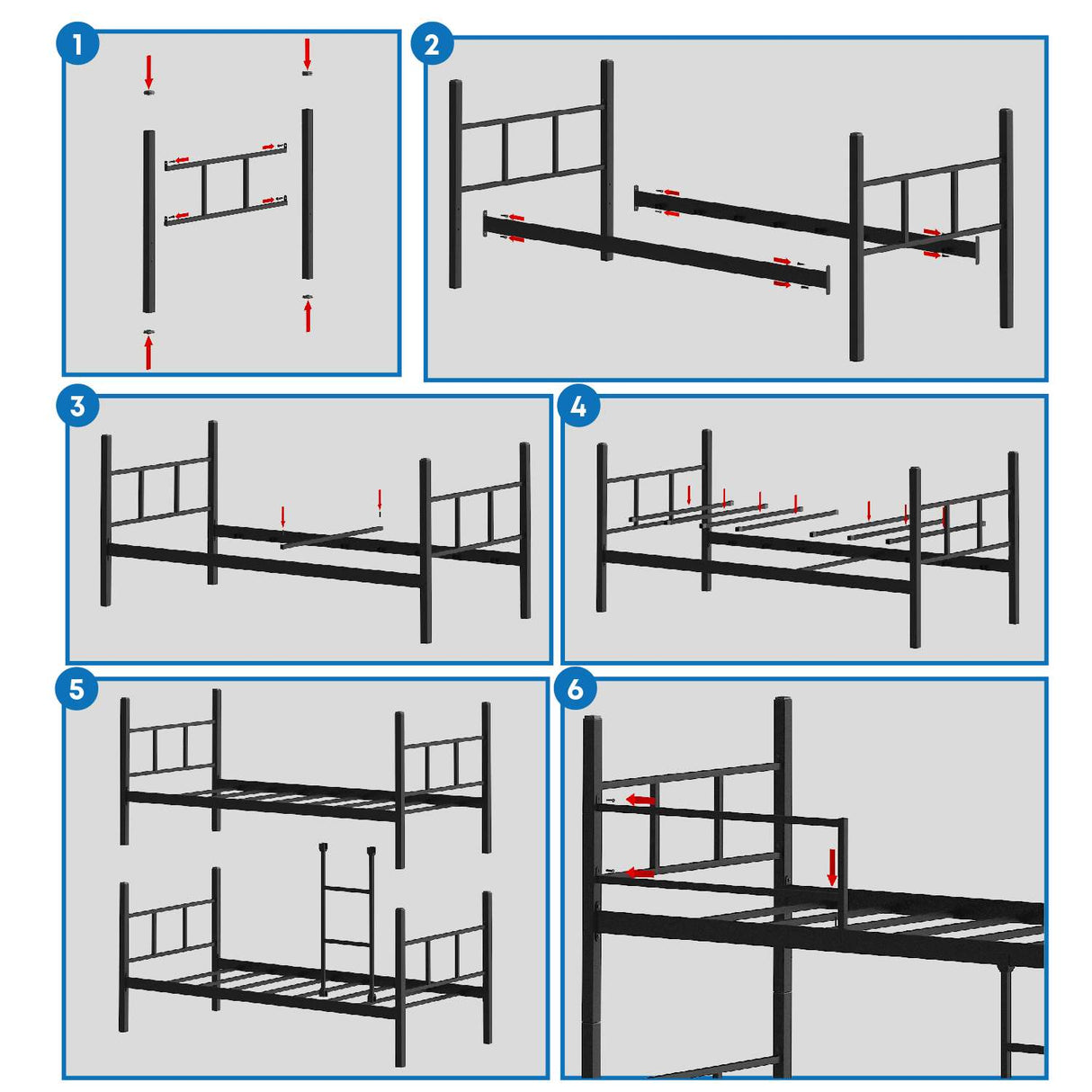 Stapelbed Kinderen - Zwart - 200x100 cm