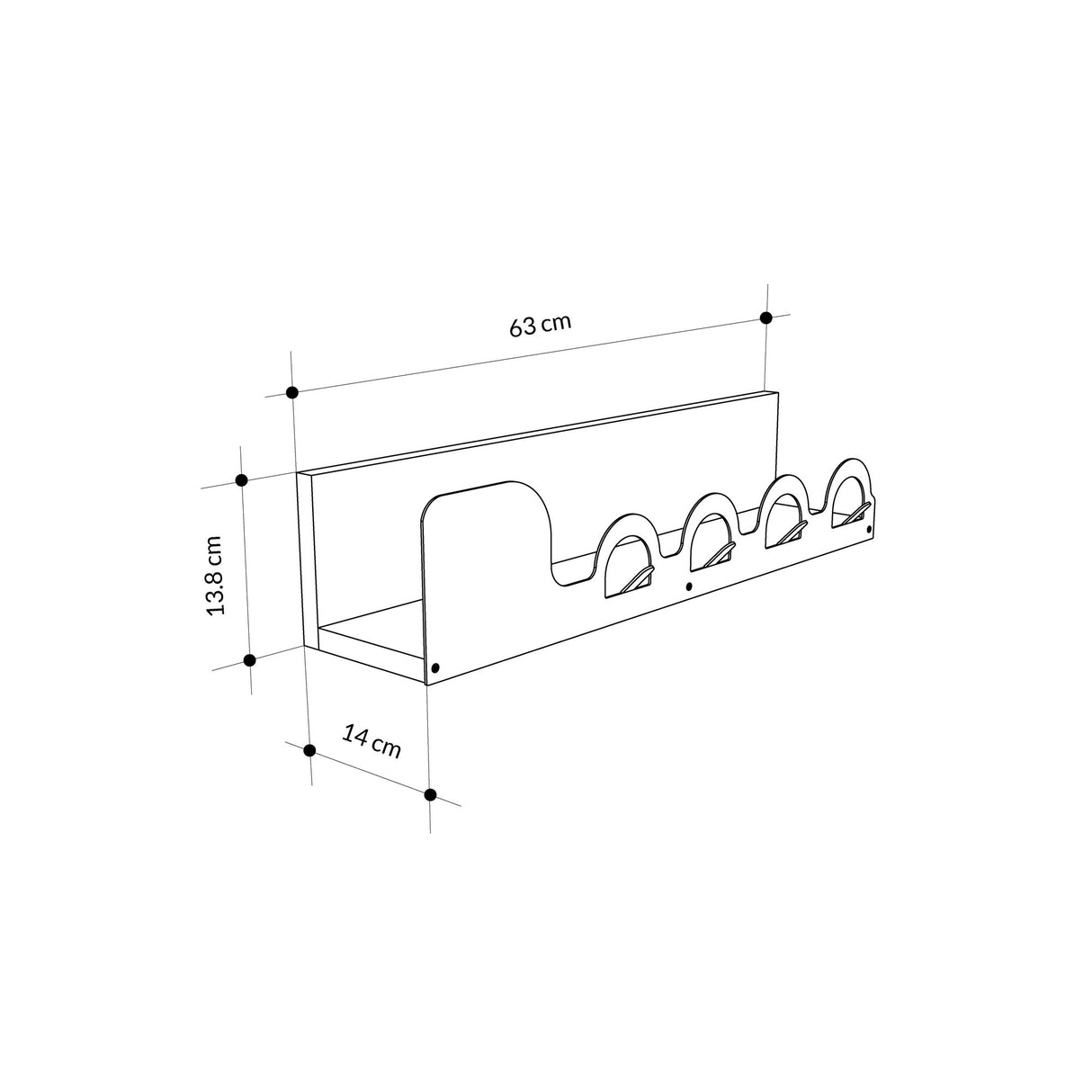 Kapstok Metaal Liara - 63 cm