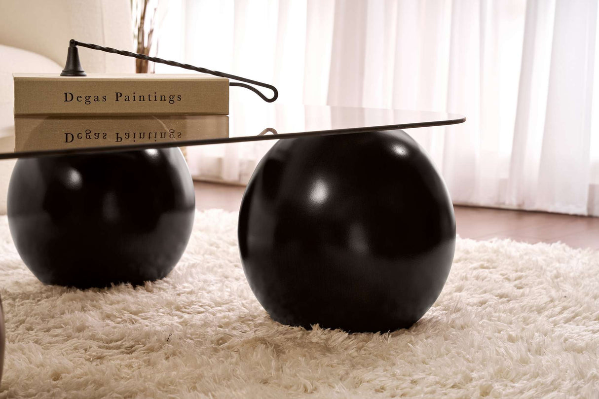 Evara salontafel 118x75x30 cm Zwart brons Gehard glas Black Bronze Tempered glass